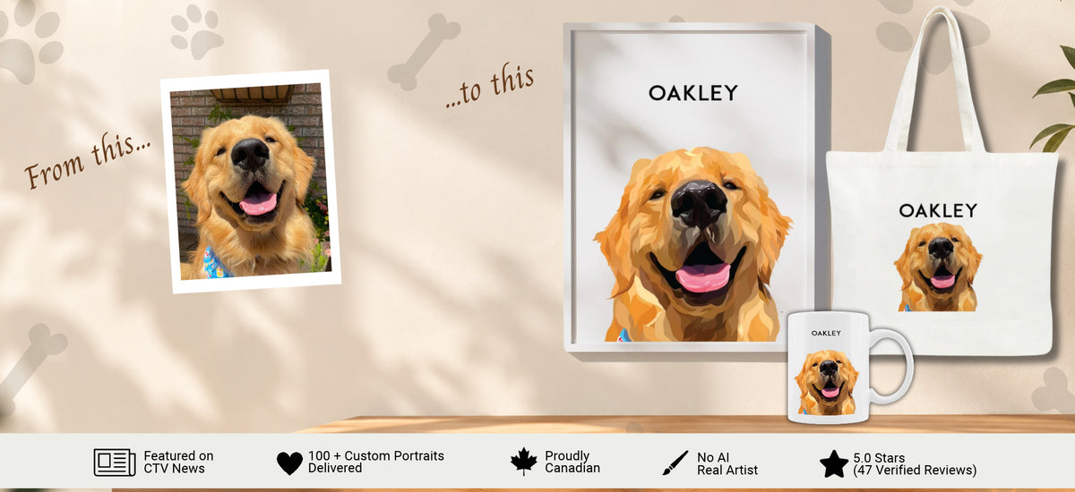 Handmade pet portrait from your photo, for pet lovers